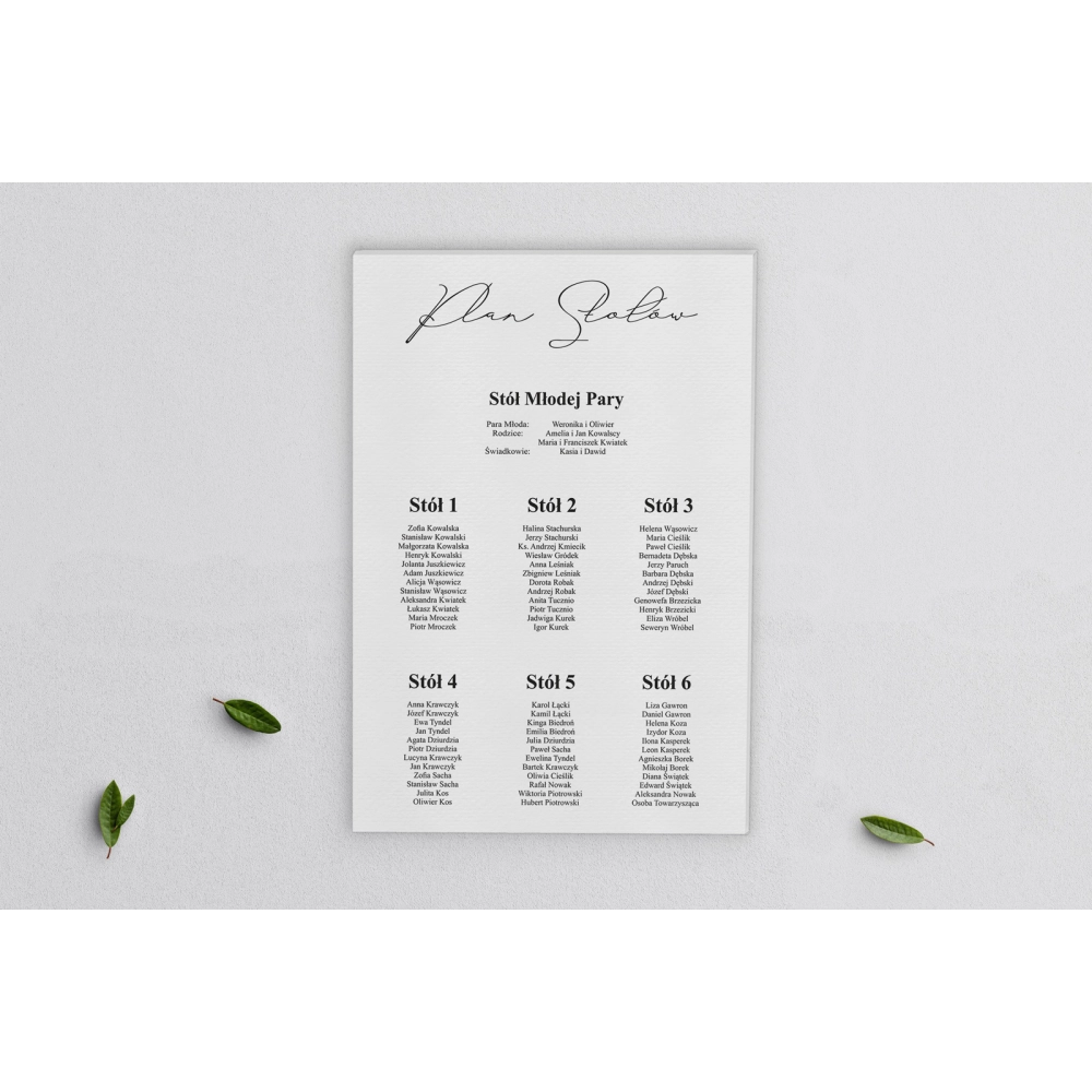 Plan stołów weselnych na płótnie Minimalistyczny Motyw 3