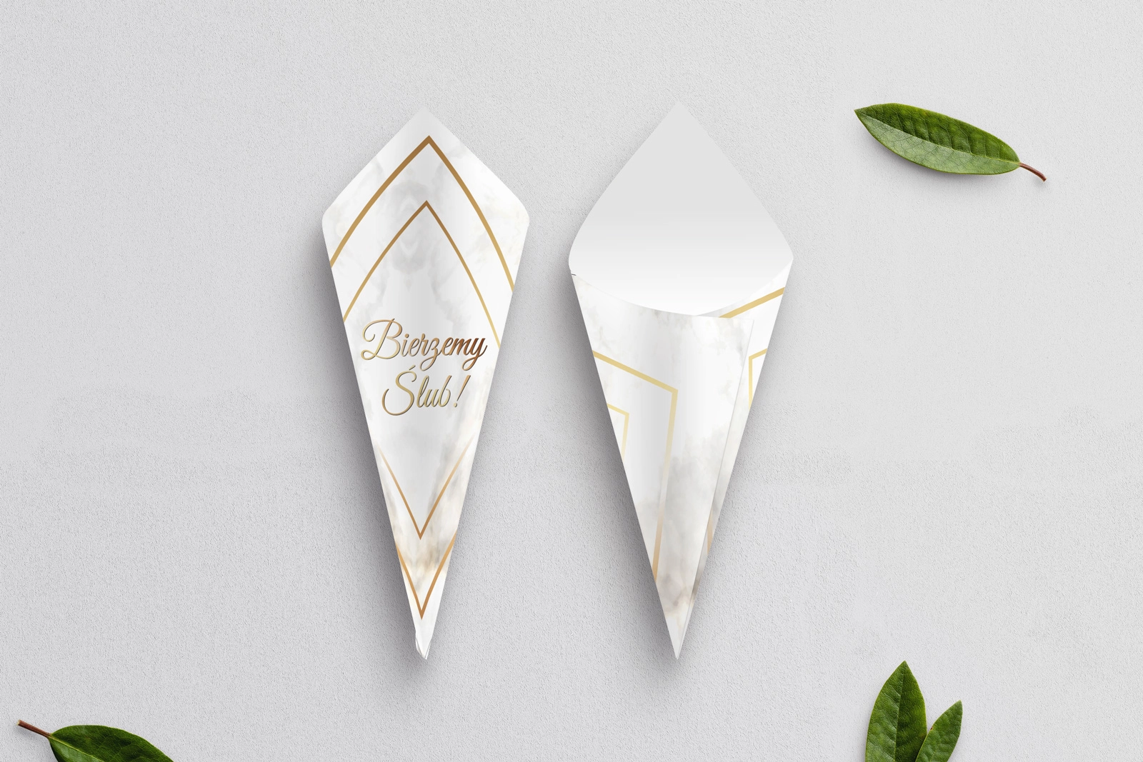 Rożek Weselny - Marmur i złoto Motyw 1