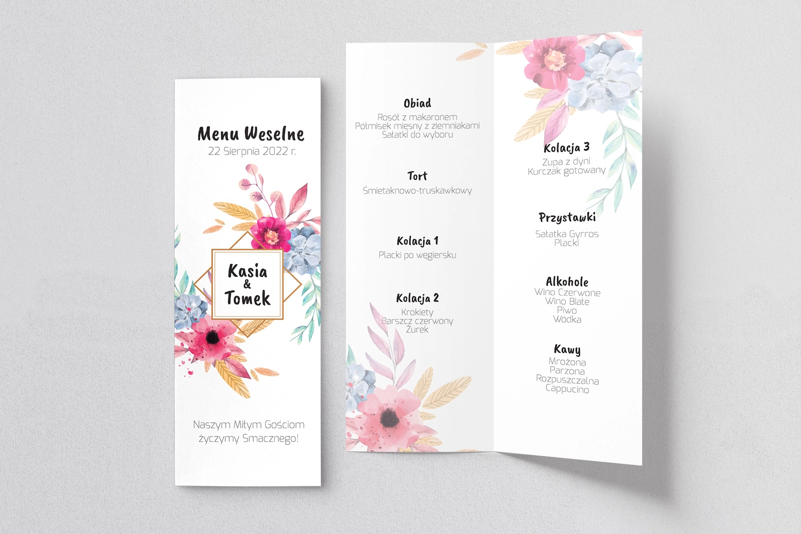 Menu Weselne Bukiety Motyw 4