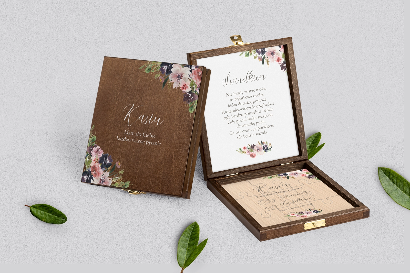 Prośba o świadkowanie - brązowe puzzle PasteLove Motyw 4