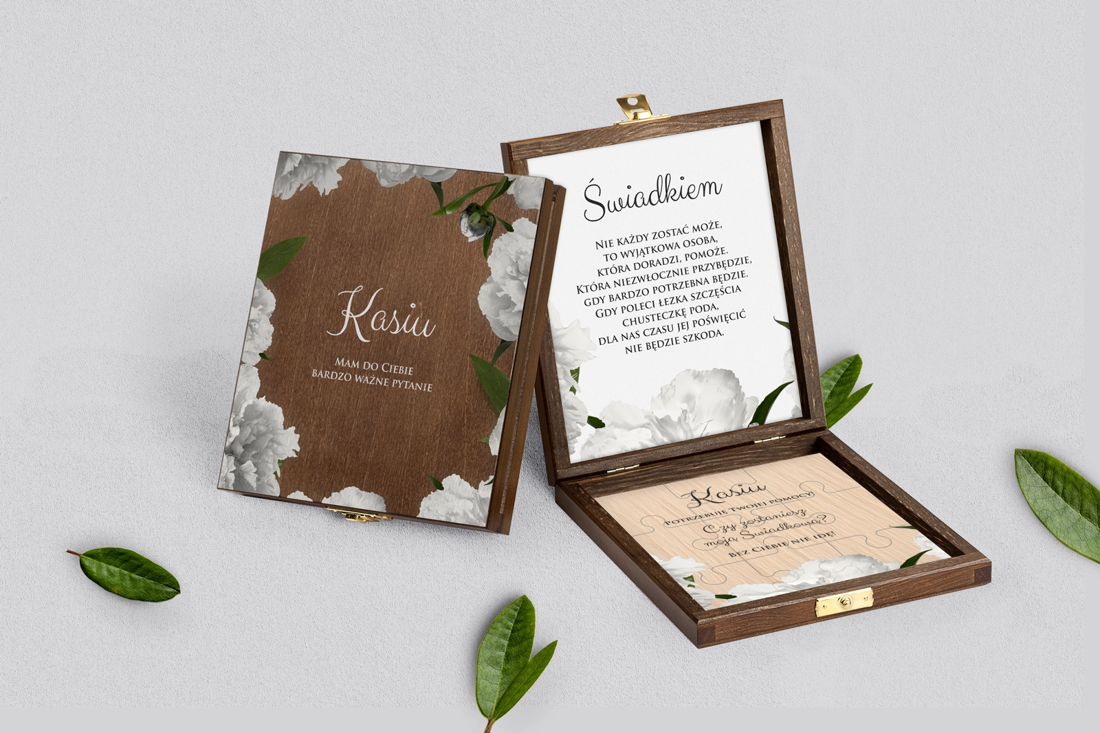 Prośba o świadkowanie - brązowe puzzle Soft Motyw 3