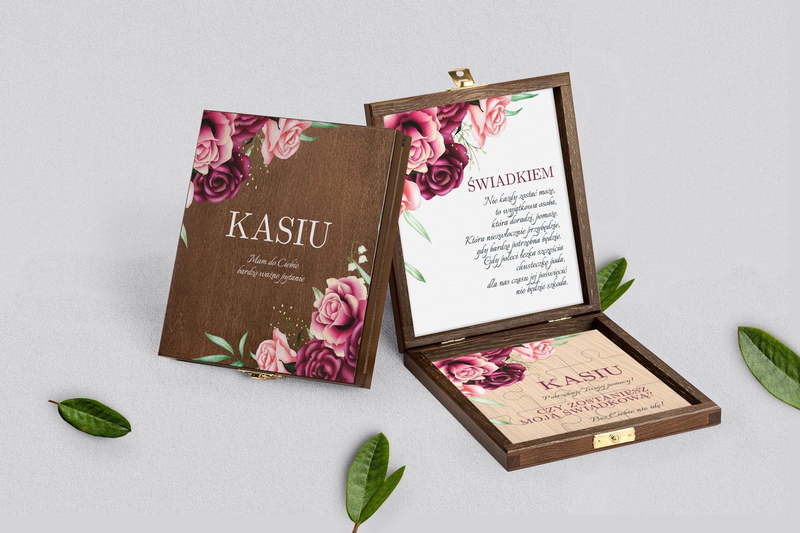 Prośba o świadkowanie - brązowe puzzle Fabello Motyw 3