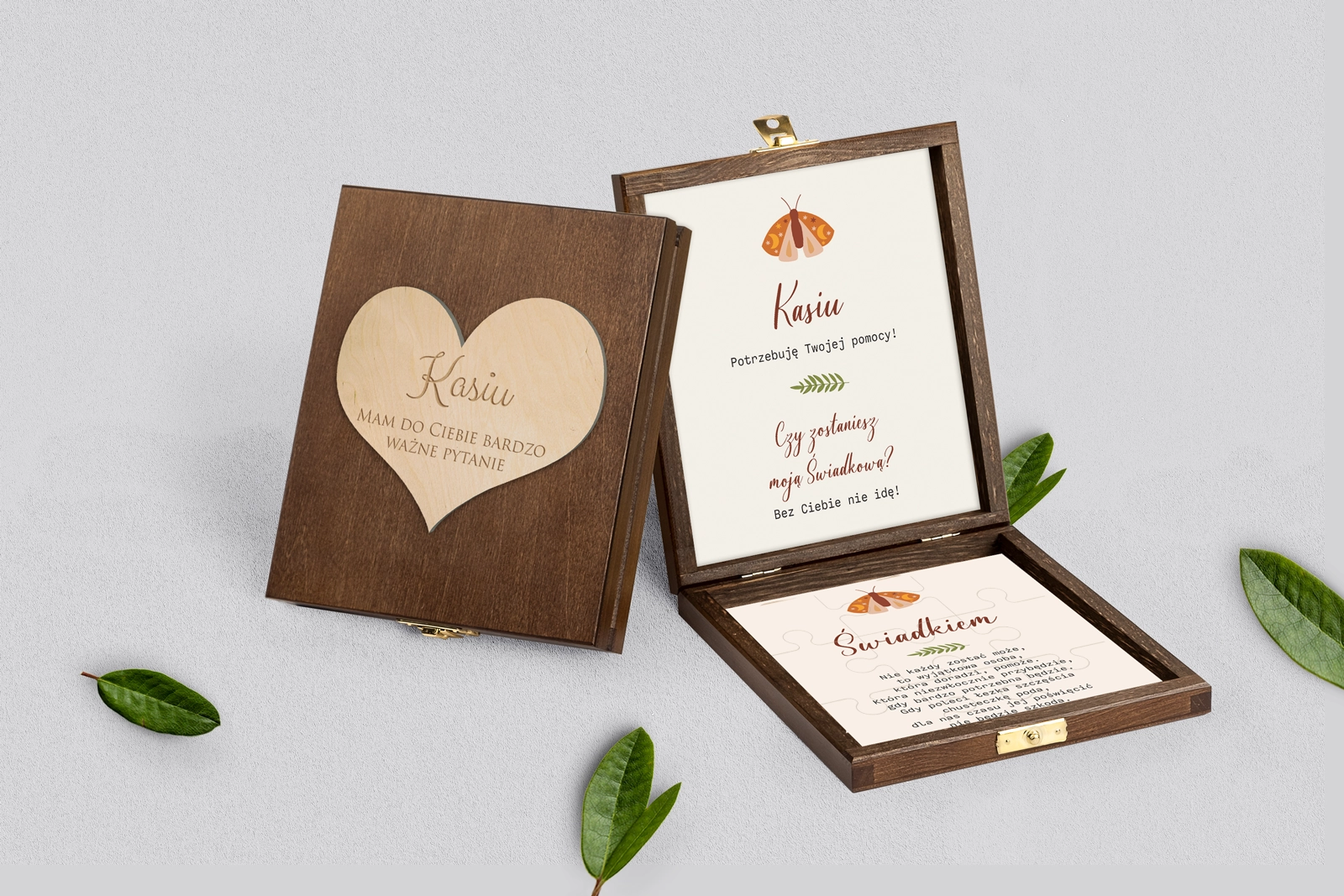 Prośba o świadkowanie - brązowe puzzle Butterflies - Motyw 3