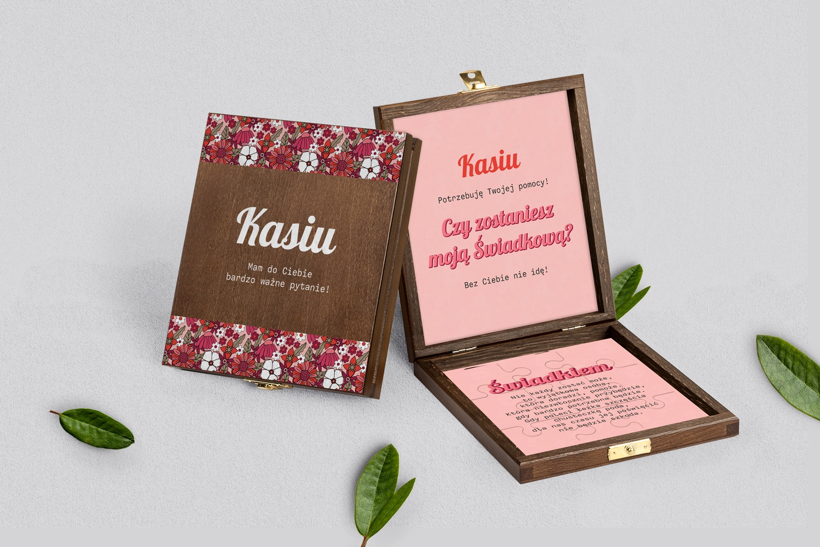 Prośba o świadkowanie - brązowe puzzle Retro Style Motyw 2