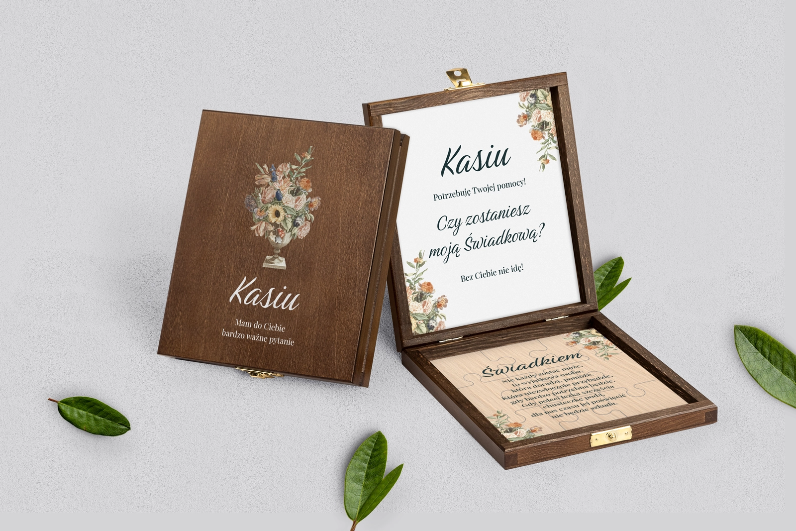 Prośba o świadkowanie - brązowe puzzle Rustic Summer Motyw 2