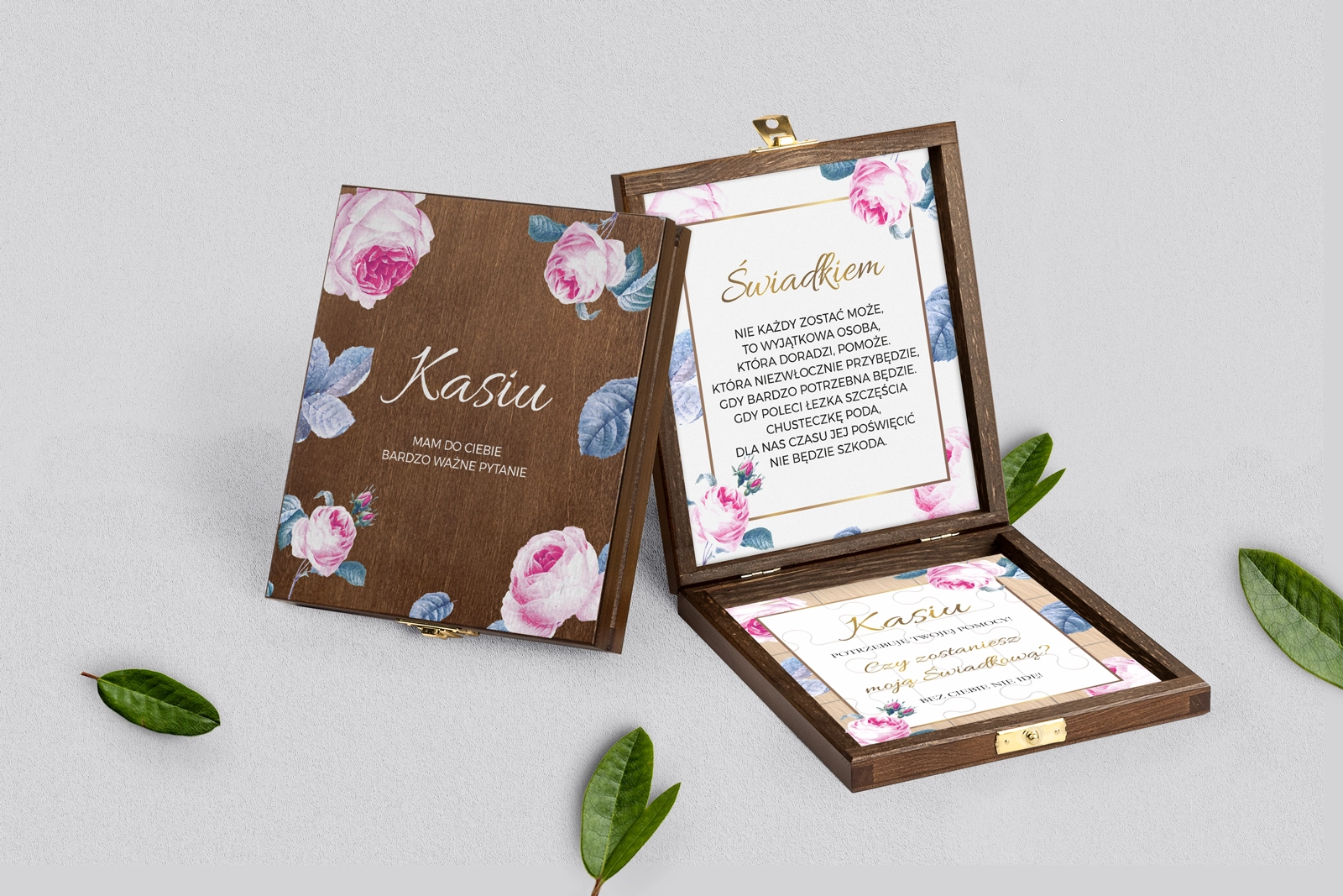 Prośba o świadkowanie - brązowe puzzle Dream Motyw 3