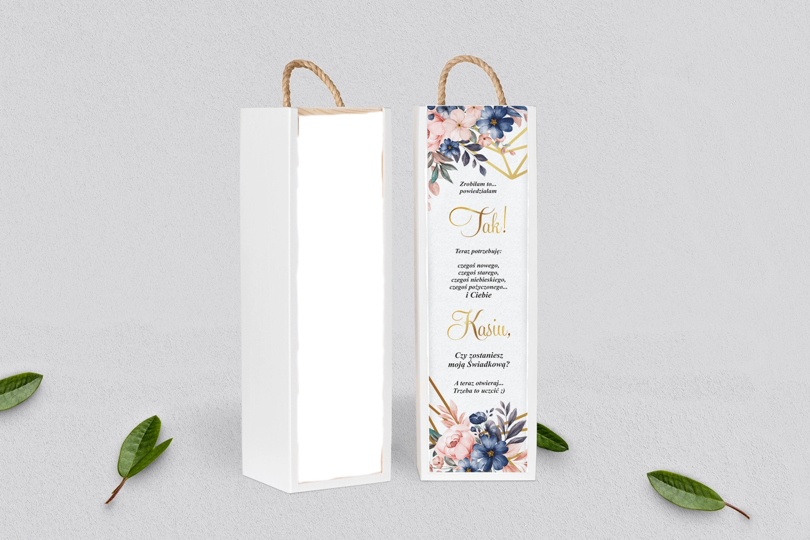 Prośba o Świadkowanie - SNW Akryl biała Geometryczne Serce - Motyw 2