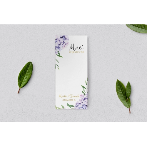 Podziękowanie Merci - Karteczka Flowers&Frame - Motyw 1