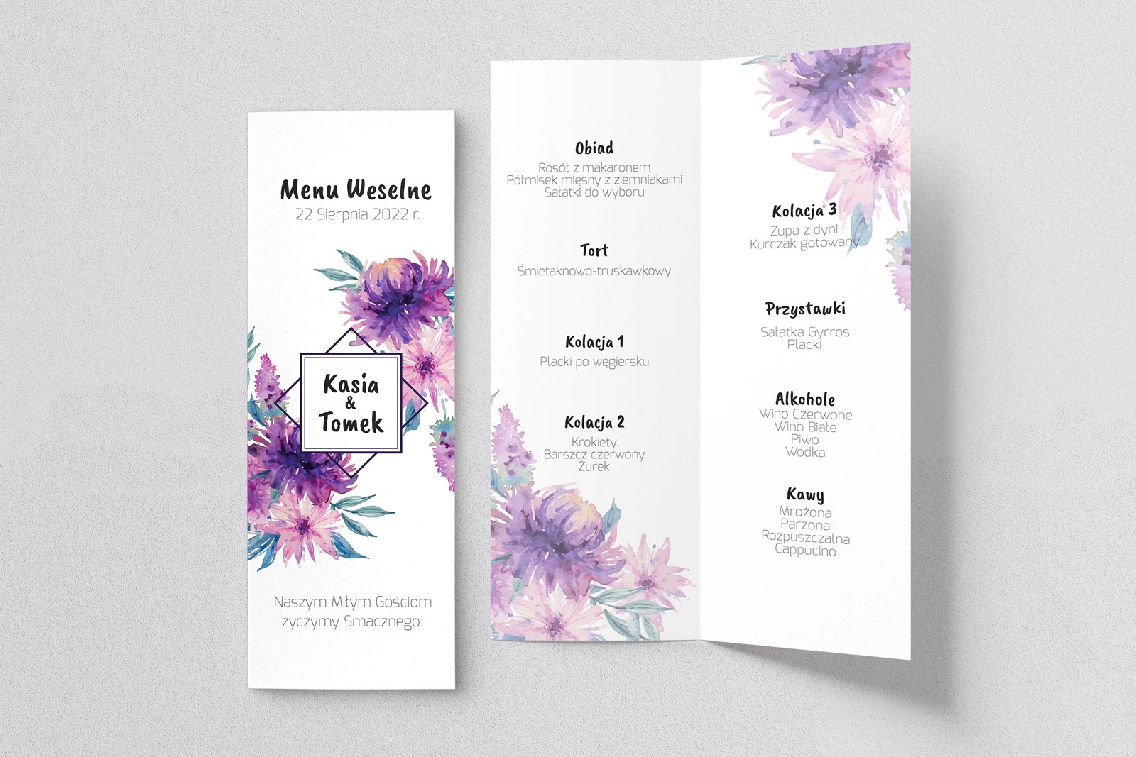 Menu Weselne Bukiety Motyw 6