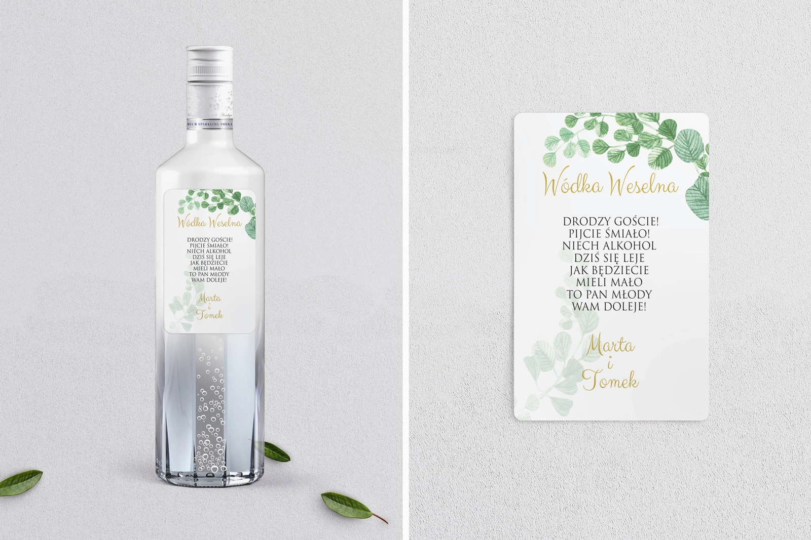 Naklejki na alkohol - Liście Motyw 5