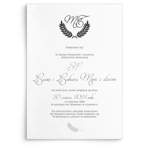 Zaproszenia ślubne Alloro - motyw 2