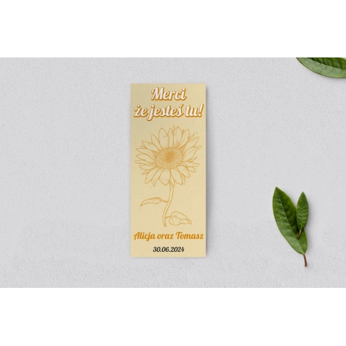 Podziękowanie Merci - Karteczka Sunflowers - Motyw 1