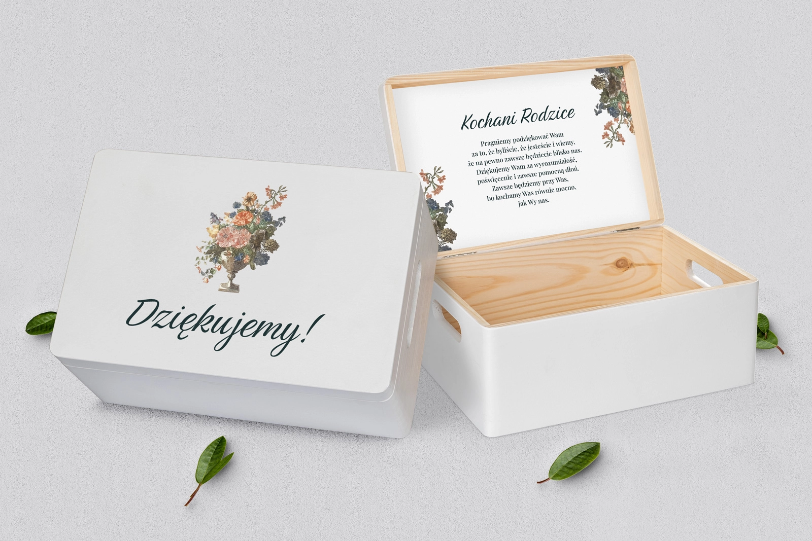 Skrzyneczka dla Rodziców - biała Rustic Summer Motyw 3