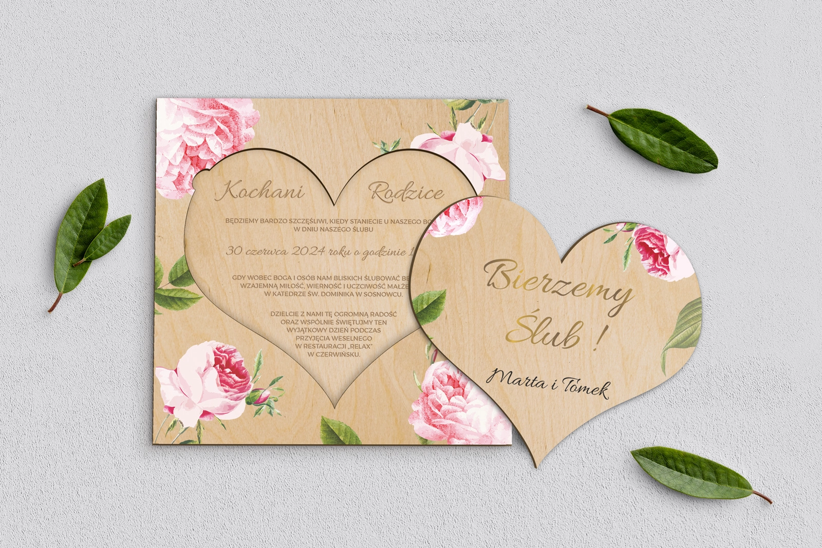 Drewniane Zaproszenie dla Rodziców - Dream Motyw 2