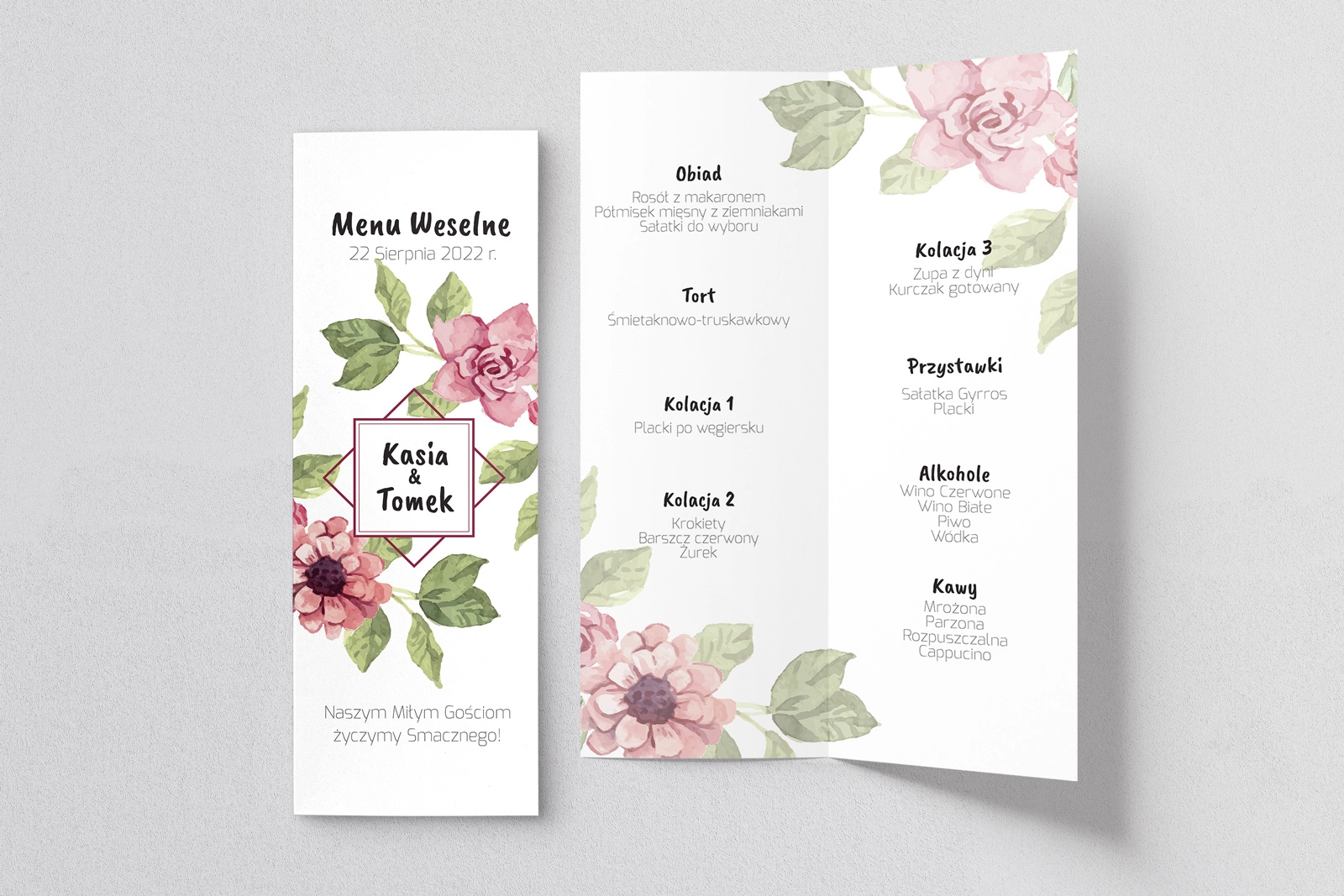 Menu Weselne Bukiety Motyw 15