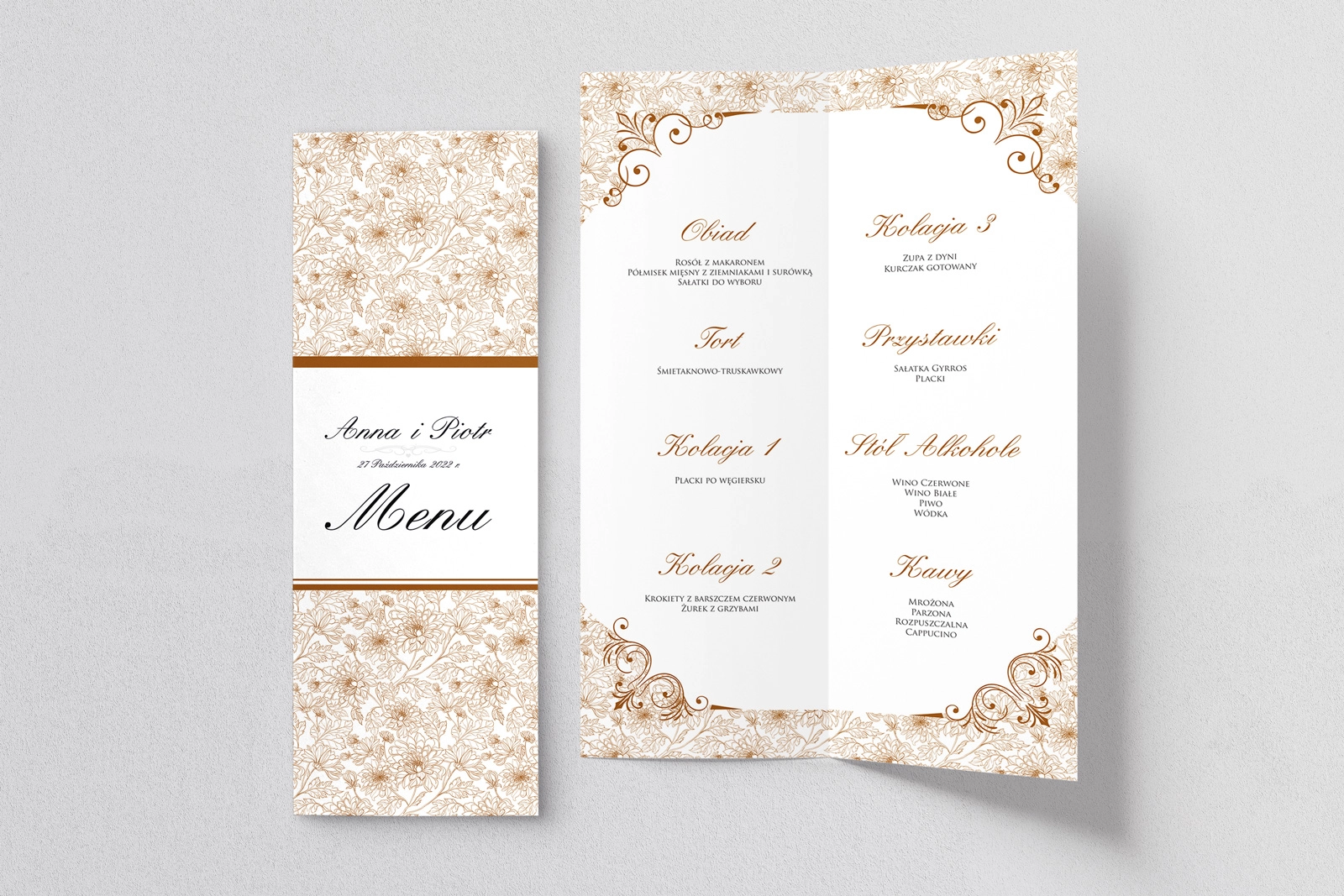 Menu Weselne Ornaments - Motyw 4