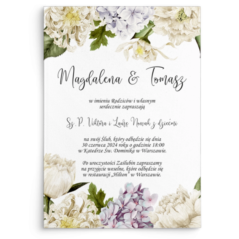 Zaproszenia ślubne Ofelia - Motyw 2