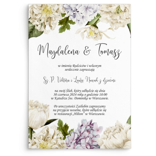 Zaproszenia ślubne Ofelia - Motyw 2