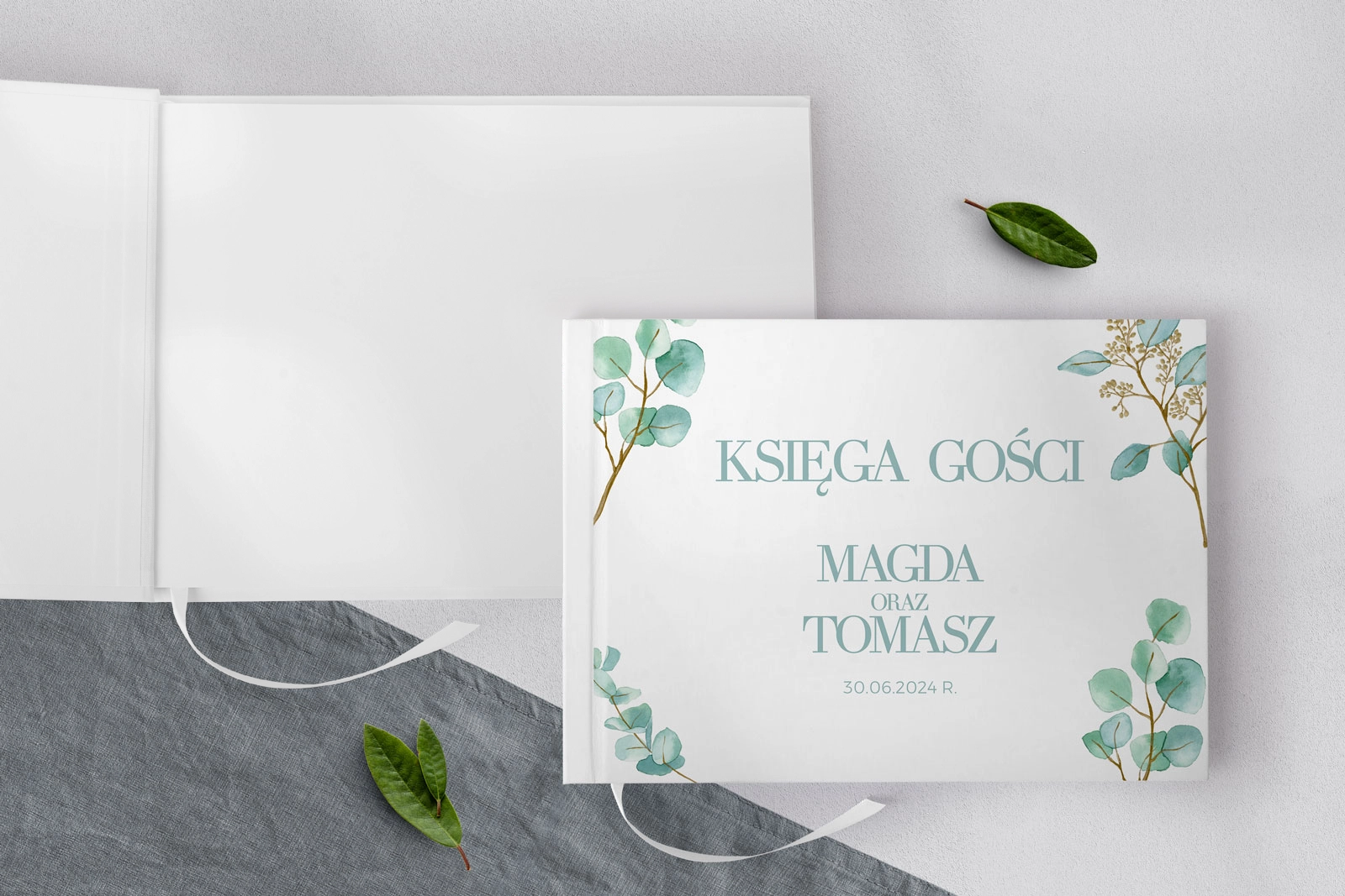 Księga Gości Weselnych Eukaliptus Motyw 1