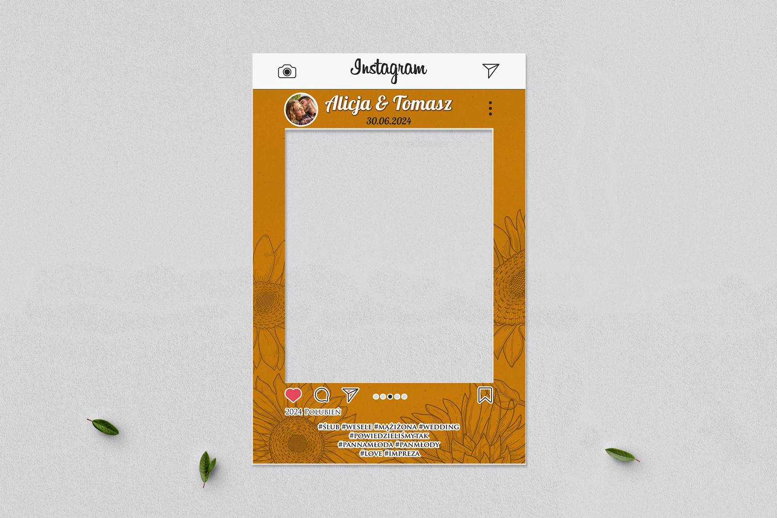 Ramka do zdjęć - Instagram Sunflowers Motyw 3