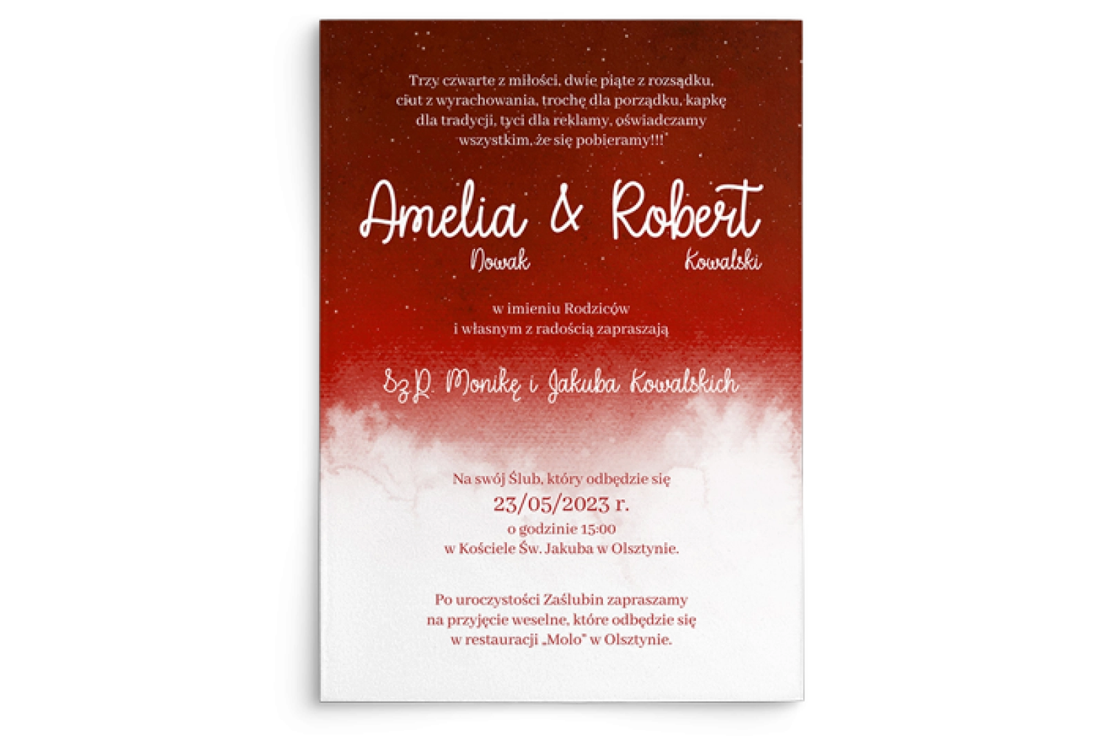 Zaproszenia ślubne Cloud - motyw 2