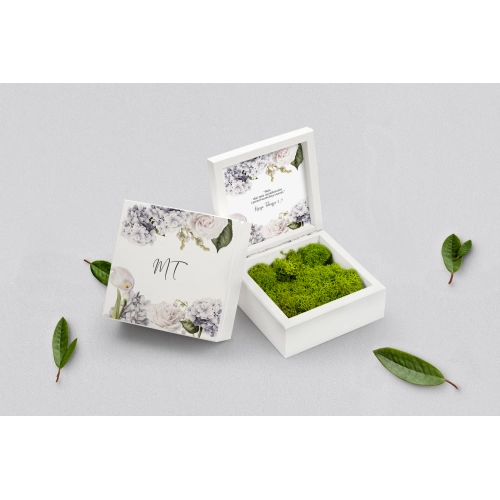 Pudełko na obrączki białe - Ofelia Motyw 1