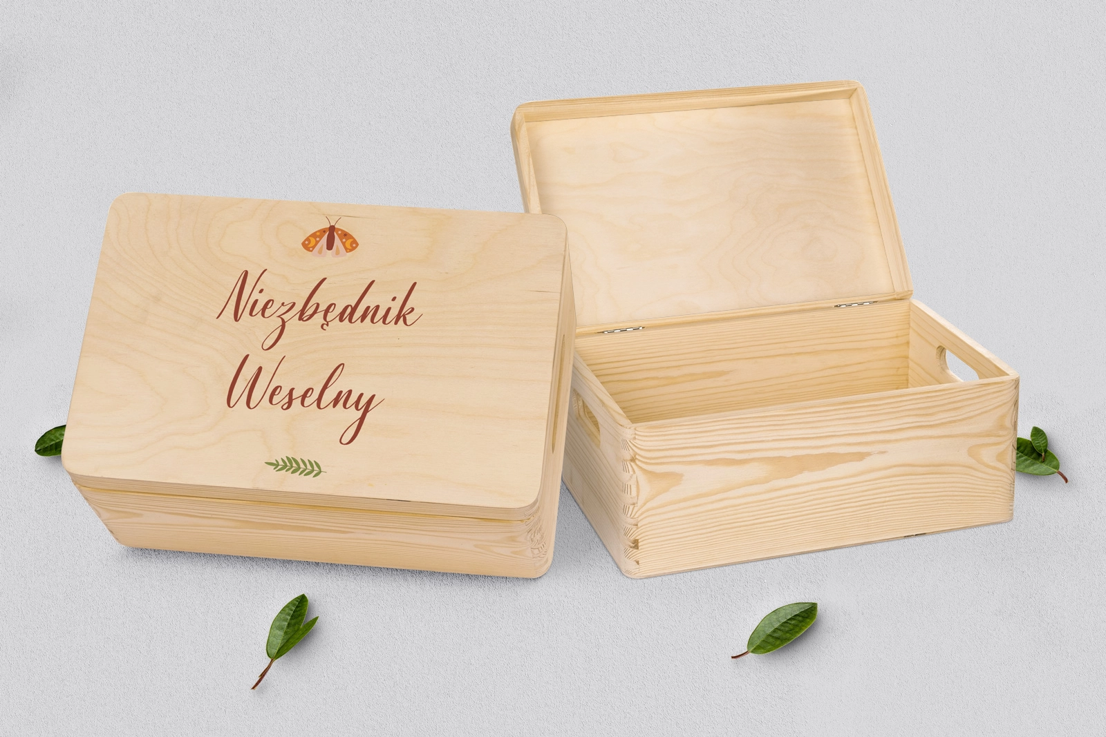 Koszyczek ratunkowy weselny naturalny - Butterflies - Motyw 3