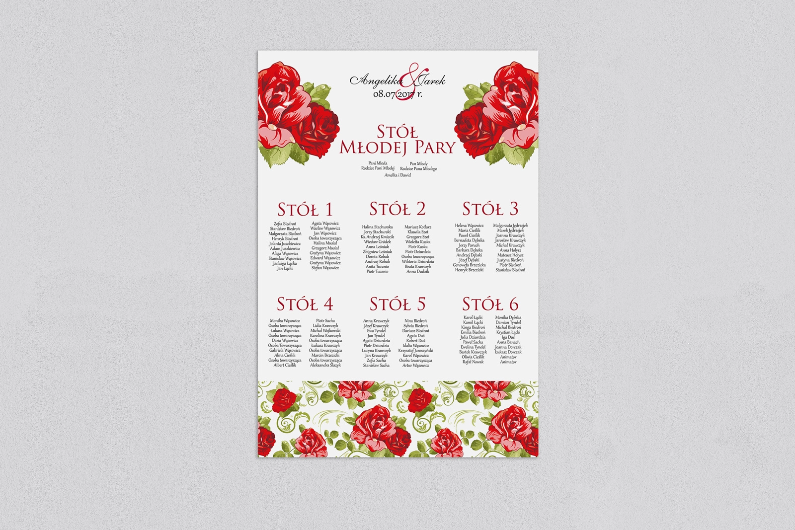 Plan stołów weselnych Laura Motyw 2