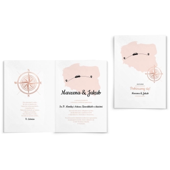 Zaproszenia ślubne Travels - Składane Motyw 2