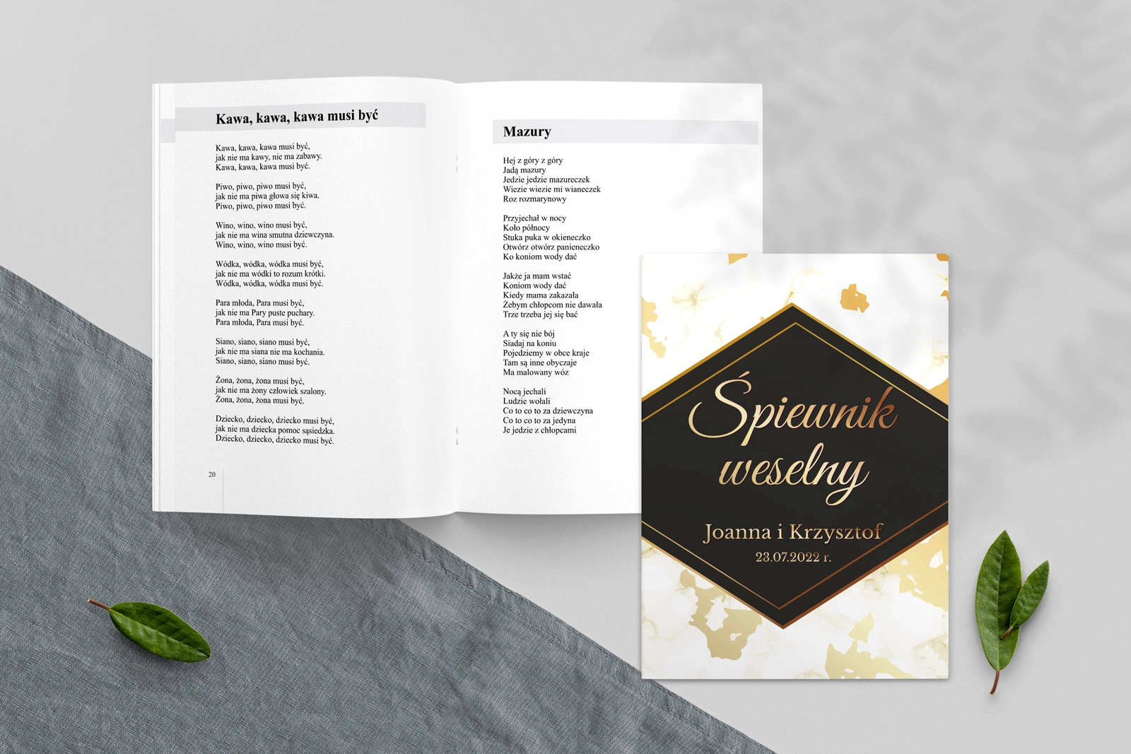 Śpiewnik Weselny - Marmur & Złoto Motyw 5