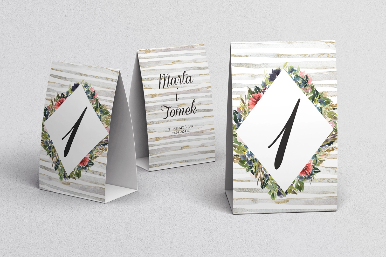 Numerki na stół Akwarelka - Motyw 3