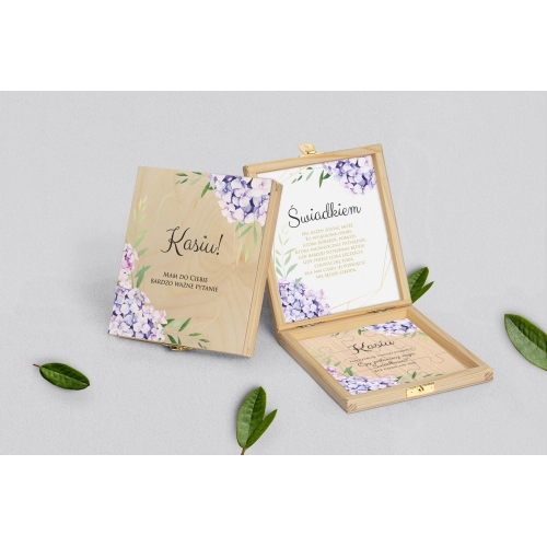 Prośba o świadkowanie - naturalne puzzle Flowers & Frame Motyw 1