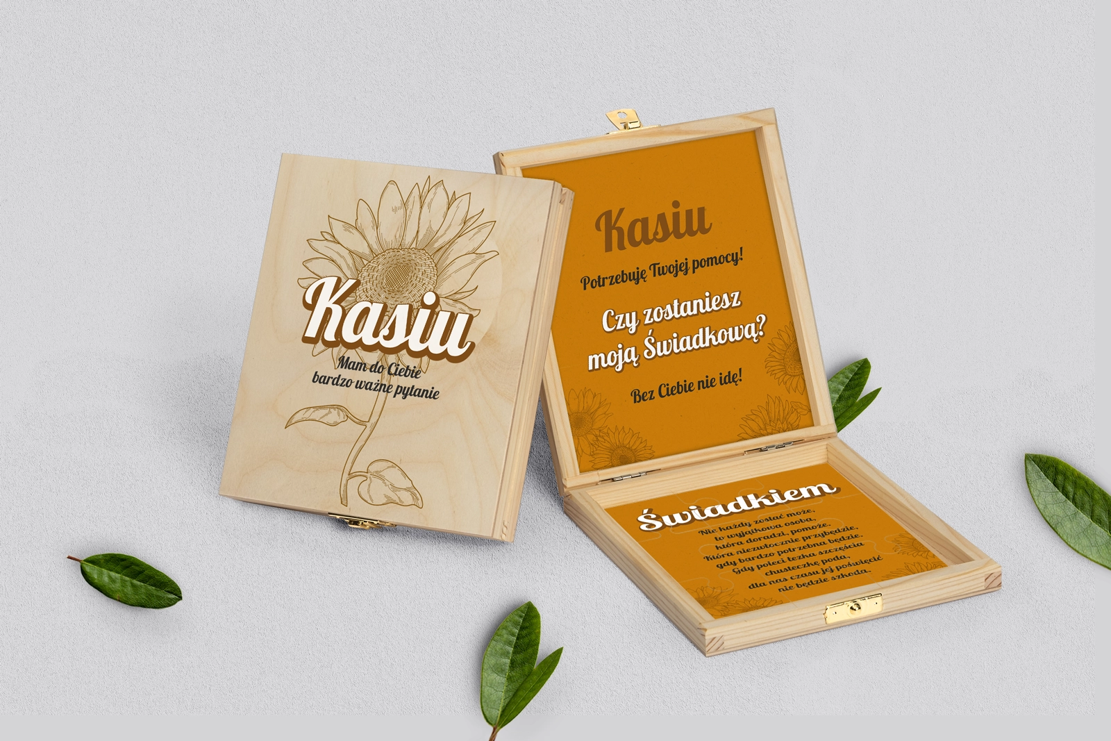 Prośba o świadkowanie - naturalne puzzle Sunflowers Motyw 3