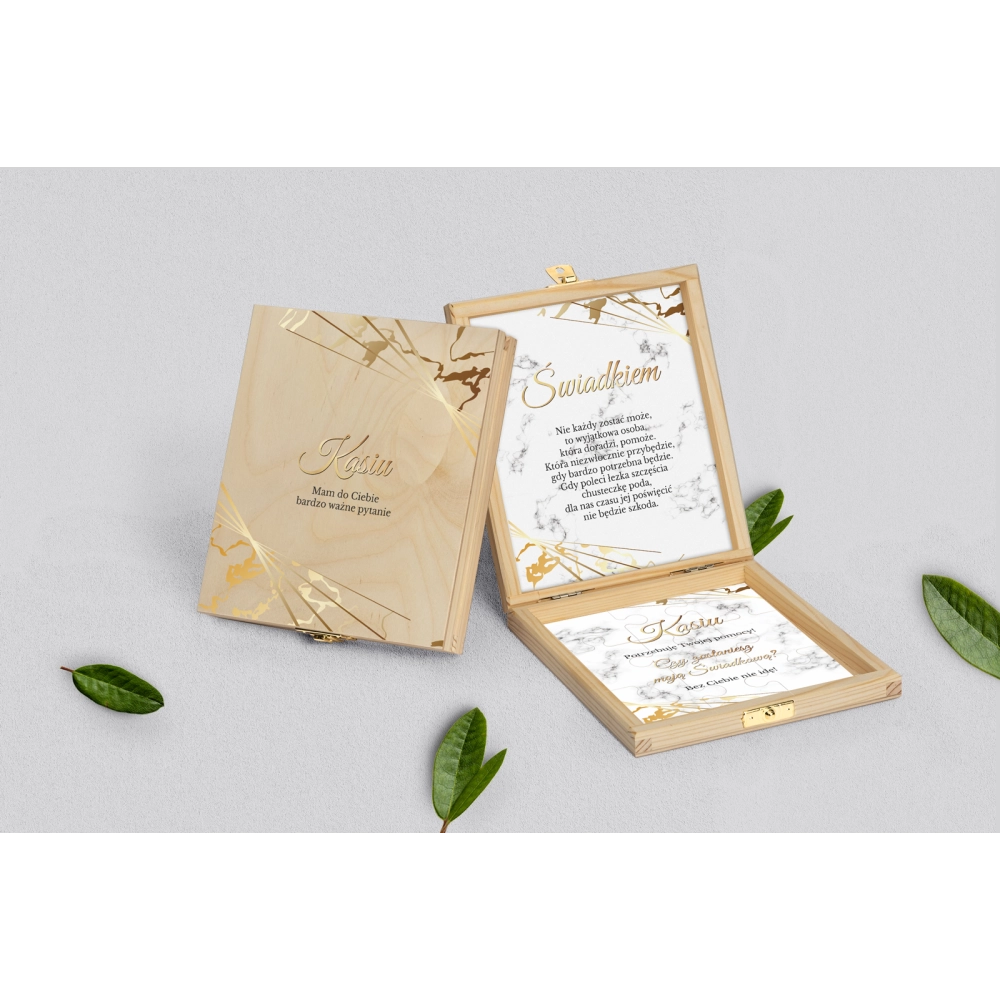 Prośba o&nbsp;świadkowanie - naturalne puzzle Marmur & Złoto Motyw 4