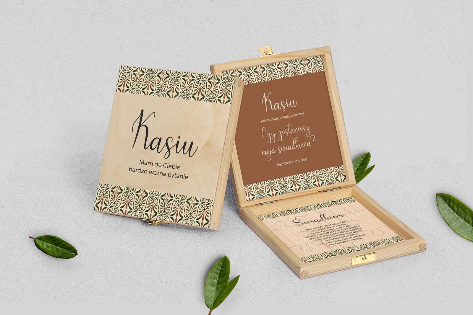 Prośba o świadkowanie - naturalne puzzle Vintage Motyw 3