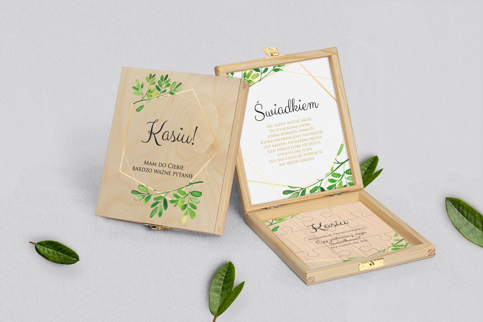 Prośba o świadkowanie - naturalne puzzle Flowers & Frame Motyw 3