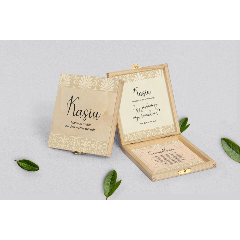 Prośba o&nbsp;świadkowanie - naturalne puzzle Vintage Motyw 1