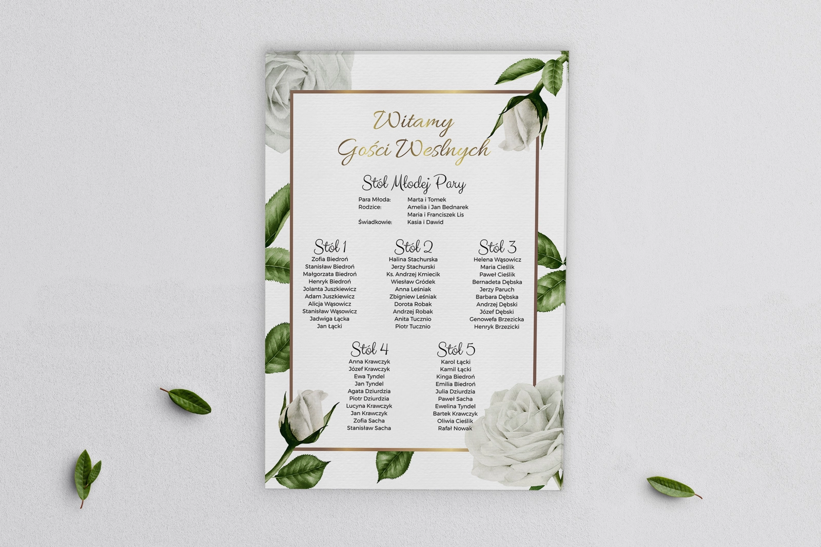 Plan stołów weselnych na płótnie Dream Motyw 1