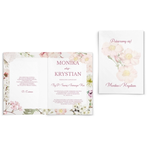 Zaproszenia ślubne Garden of Love - Składane motyw 3