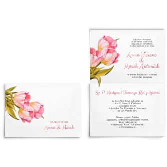 Zaproszenia ślubne Sweet Love - Składane Motyw 4