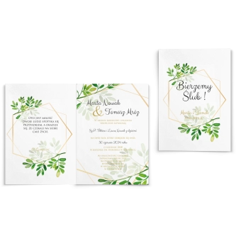 Zaproszenia ślubne Flowers & Frame - Składane Motyw 3