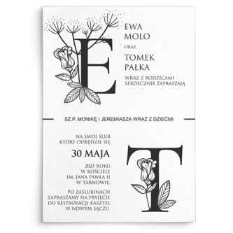 Zaproszenia ślubne Letters -  motyw 2