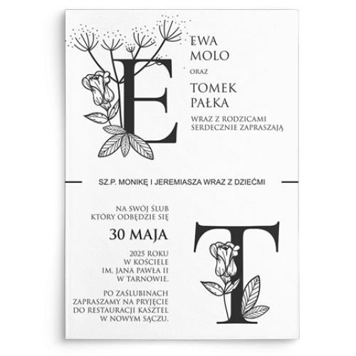 Zaproszenia ślubne Letters -  motyw 2