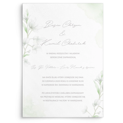 Zaproszenia ślubne Lili - Motyw 5