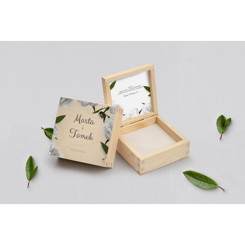 Pudełko na obrączki naturalne - Soft Motyw 3
