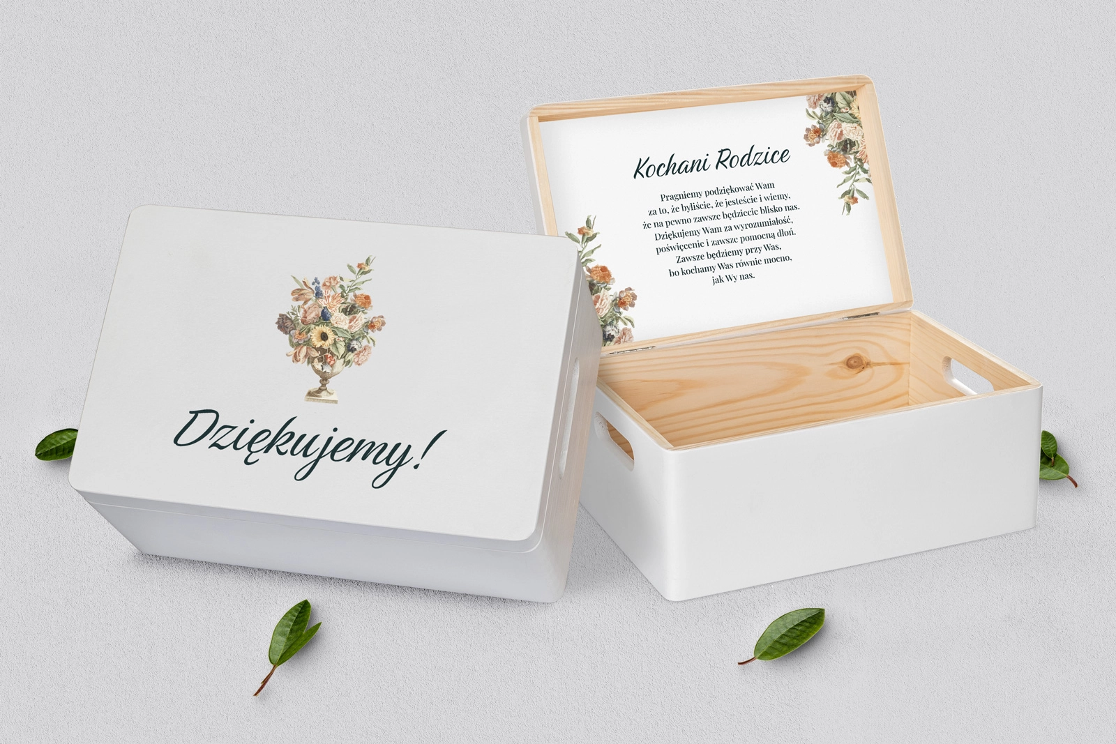 Skrzyneczka dla Rodziców - biała Rustic Summer Motyw 2