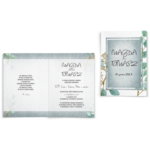 Zaproszenia ślubne Mgiełka - Składane Motyw 5