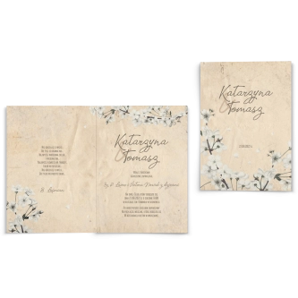Zaproszenia ślubne Old Fashion - Składane Motyw 2