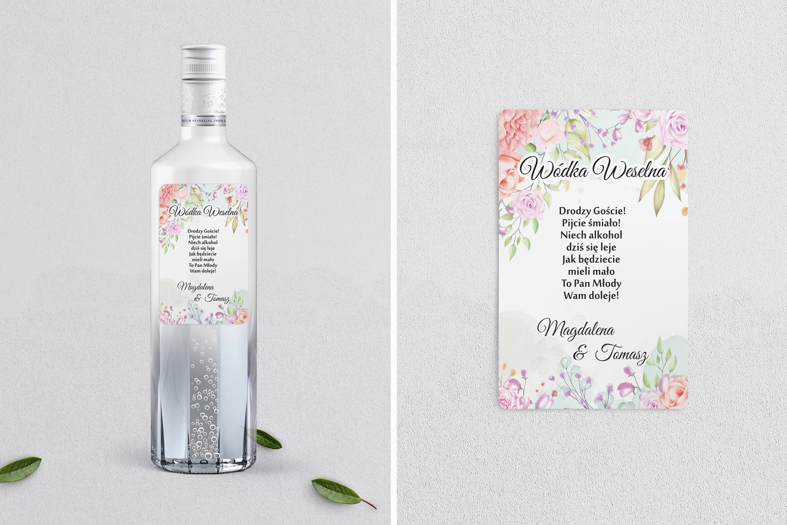 Naklejki na alkohol - Amelia - Motyw 2