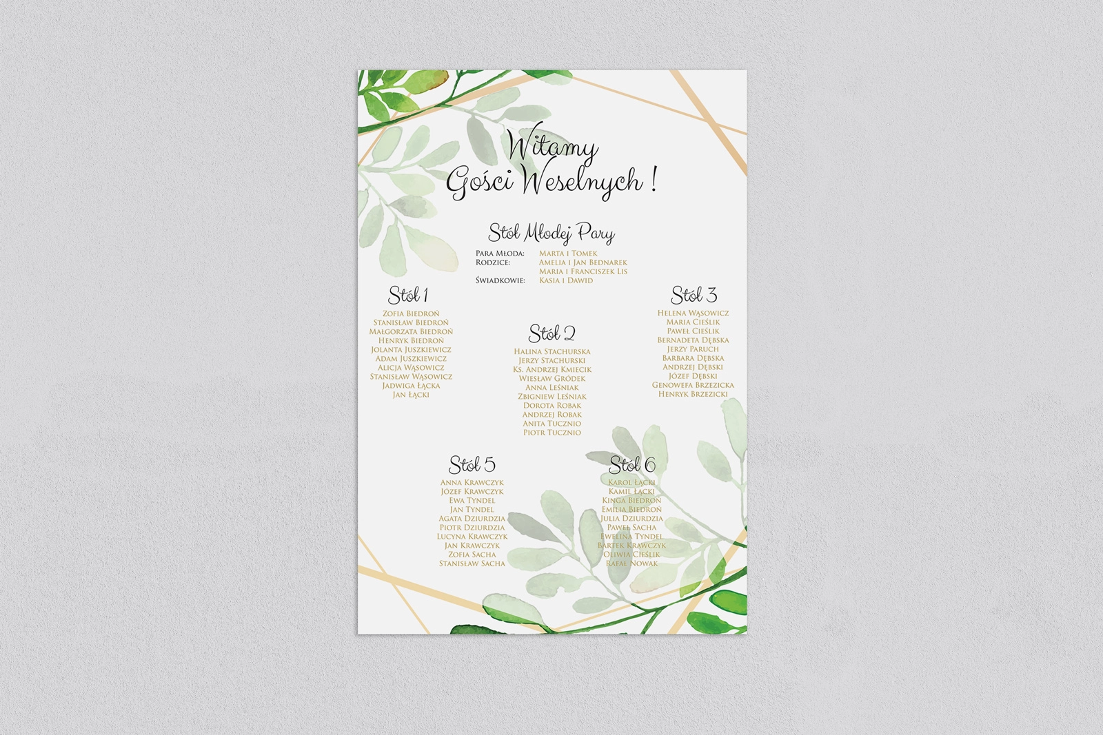 Plan stołów weselnych Flowers & Frame - Motyw 3